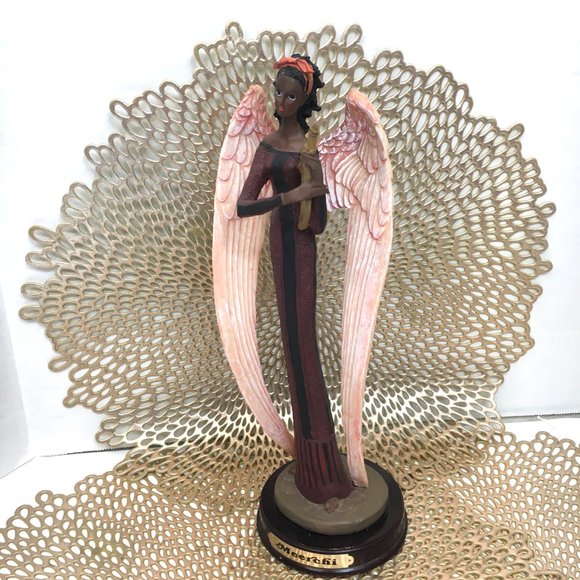 Meerchi African American Angel Playing Harp VTG - Picture 4 of 14